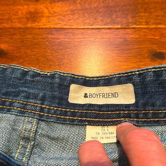 H&M Blue Jean Shorts Cuffed Hem Size 6 - Picture 4 of 7